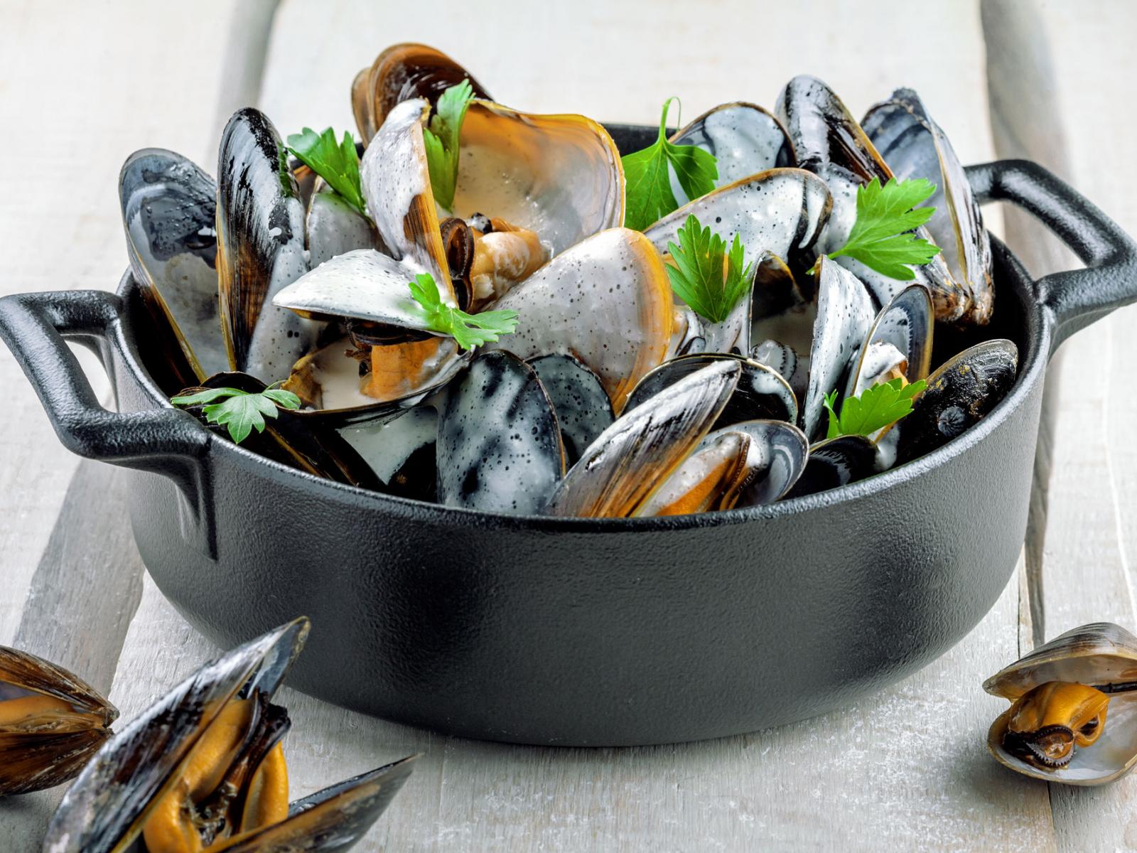 Steamed Mussels in a Cream Sauce